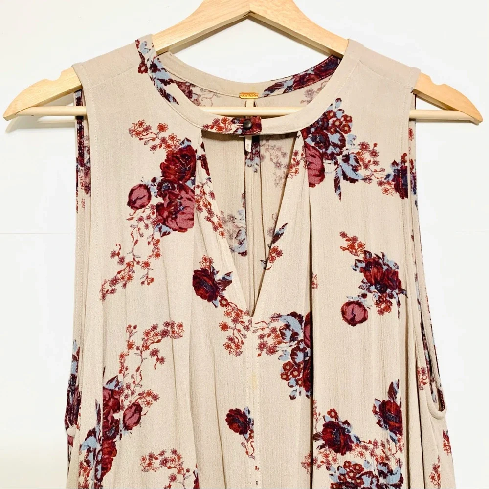 Free People Washed Stone Purple ’Tree Swing’ Floral Tunic Dress Women’s Small
